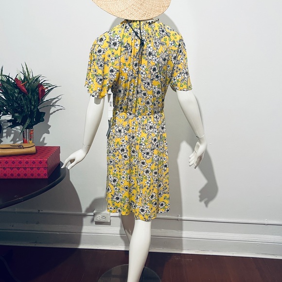 Maggy London Floral Print Yellow A-Line Dress - Picture 3 of 14
